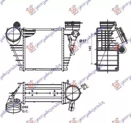 Ψυγείο Intercooler 1.9 TDI (18.3x18.9x8.5) (ASZ) Seat Leon 1999-2005 