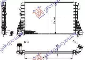 Ψυγείο Intercooler Βενζίνη/Πετρέλαιο (61.5x40.5x3.2) (Φ60) Seat Leon 2005-2013 