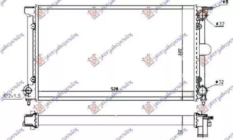 Ψυγείο Νερού Βενζίνη/Πετρέλαιο (Με A/C) (52.5x32x3.4) (Παροχές Δεξιά) (Valeo Classic) Seat Toledo 1991-1995 