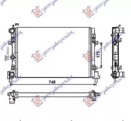 Ψυγείο Νερού 1.2 i 12V-1.2 TSI-1.4 TSI-1.6 i 16V/1.4 TDI-1.6 TDI (63x34) Seat Toledo 2012- 