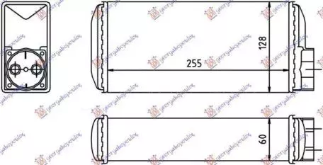 Ψυγείο Καλοριφέρ (Με Ίσια Πτερύγια) (25.5x12.8x6) Skoda Favorit 1989-1994 