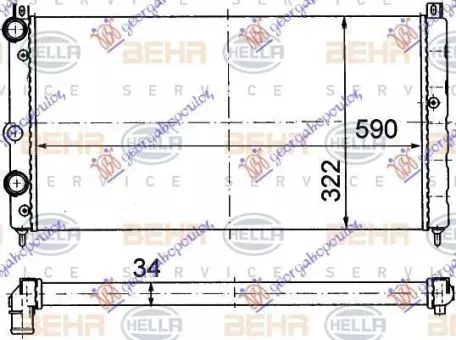 Ψυγείο Νερού 1.6 i 8V/1.9 Diesel (59x32) (Mahle Behr) Skoda Felicia 1994-1998 