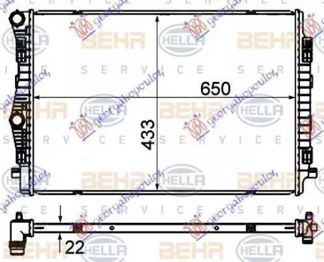 Ψυγείο Νερού 1.4 16V TFSI/2.0 TDI (64.8x44.7x2.4) (Mahle Behr) Skoda Kodiaq 2016- 