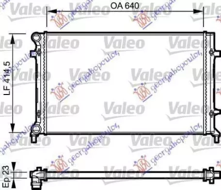 Ψυγείο Νερού 1.4-2.0 FSI/SDI (Με A/C) (Μηχανικό/Αυτόματο Σασμάν) (65x41.5) (Valeo) Skoda Octavia 5 2004-2008 