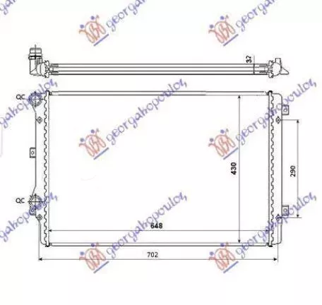 Ψυγείο Νερού 1.8 FSI-2.0 TFSI (65x45) Skoda Octavia 5 2004-2008 