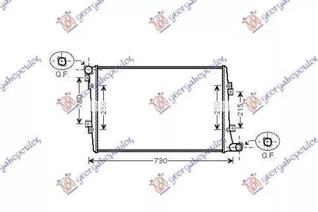 Ψυγείο Νερού 1.9-2.0 TDI (65x40) (Παροχές Διαγώνια) Skoda Octavia 5 2008-2013 