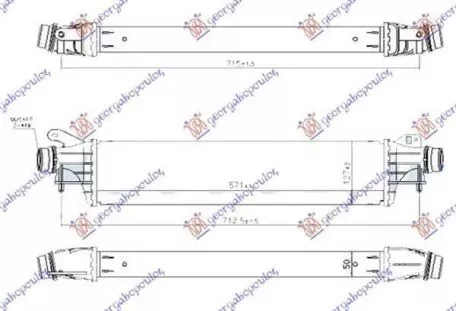 Ψυγείο Intercooler 1.3 CDTi (57.1x12.7x5) Opel Adam 2012-2019 