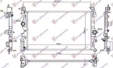 Ψυγείο Νερού 1.4 Turbo (Μηχανικό Σασμάν) (62x36.9x1.6) Opel Adam 2012-2019 