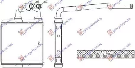 Ψυγείο Καλοριφέρ (15.4x15.8x2.6) (Brazed) Opel Agila 2008-2014 