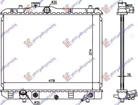 Ψυγείο Νερού (Αυτόματο Σασμάν) (37.5x50x1.6) Opel Agila 2008-2014 