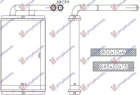 Ψυγείο Καλοριφέρ (24.5x15.6x3.2) (Brazed) Opel Antara 2006-2015 