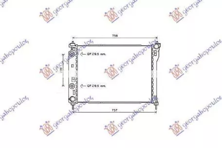 Ψυγείο Νερού 2.4 i 16V-3.0 i 24V Ecotec (Μηχανικό/Αυτόματο Σασμάν) (67x52) [2010 Και Μετά] Opel Antara 2006-2015 