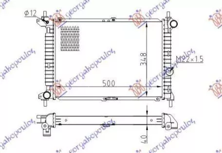 Ψυγείο Νερού 1.7 TD (50x35) (Χάλκινο) Opel Astra F 1995-1998 