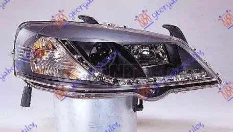 Φανός Εμπρός (Σετ) (Μαύρο) Led (Τύπου A5) Opel Astra G 1998-2004 