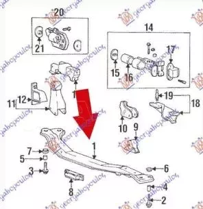 Γέφυρα Μηχανής (Γνήσιο Ανταλλακτικό) Hyundai Accent Hatchback 1997-1999 