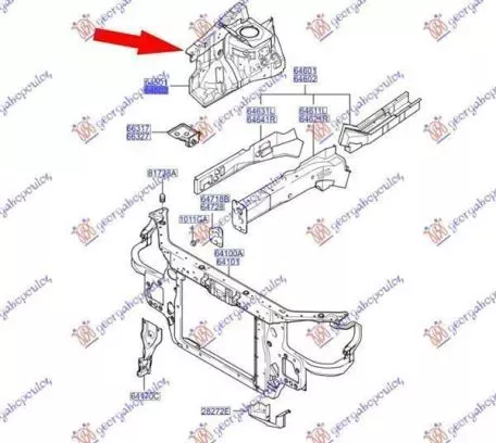 Θόλος Εμπρός Μισός (Γνήσιο Ανταλλακτικό) Αριστερός Hyundai Getz 2002-2005 