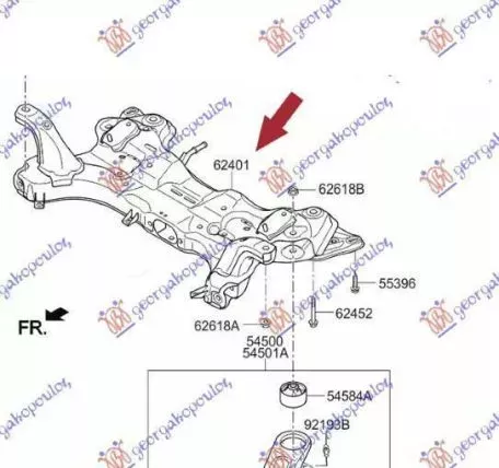 Γέφυρα Μηχανής (Γνήσιο Ανταλλακτικό) Kia Ceed 2015-2018 