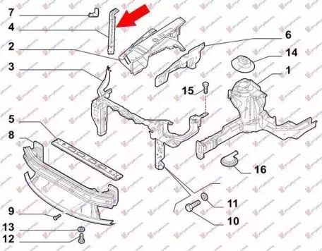 Φανοστάτης Εμπρός Μεταλλικός Δεξιός Fiat Bravo 2007-2014 