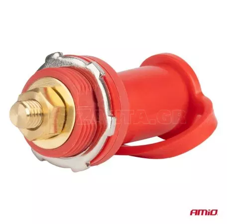 AMIO ΠΟΛΟΣ ΜΠΑΤΑΡΙΑΣ ΘΕΤΙΚΟΣ 3/8'' M10 max.48V 250A ΣΕ ΚΟΚΚΙΝΟ ΧΡΩΜΑ ΜΕ ΚΑΠΑΚΙ AMIO - 1 Τεμ. 03814/AM 