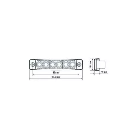 Lampa ΦΩΣ ΟΓΚΟΥ 9>32V 6 LED ΛΕΥΚΟ ΔΙΑΦΑΝΟ 95,6x19,8mm ΜΕ ΕΓΚΡΙΣΗ ΤΥΠΟΥ E148 LAMPA -  20 Τεμ. L9704.0 