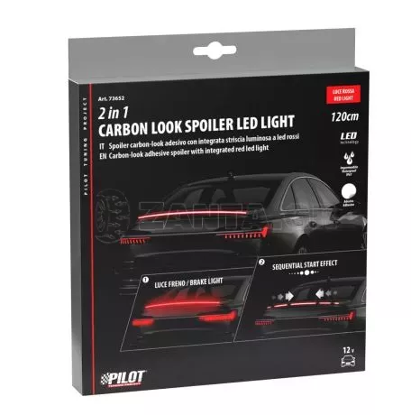 Lampa ΤΑΙΝΙΑ ΣΙΛΙΚΟΝΗΣ LED ΚΟΚΚΙΝΟ ΦΩΣ CARBON-LOOK ΠΟΡΤ ΜΠΑΓΚΑΖ  SPOILER LED LIGHT 12V IP67 25χ10mm 120cm LAMPA -  1 Τεμ. L7365.2 