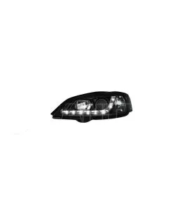 Φανάρια εμπρός led με DRL για Opel Astra G (1998-2004) - black , με λάμπες (Η1) - σετ 2τμχ. 