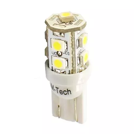 M-tech W5W 12V T10 W2,1x9,5d LED 9xSMD3528 ΜΠΛΕ (ΚΑΡΦΩΤΟ ΑΚΑΛΥΚΟ) BLISTER 2ΤΕΜ. M-TECH LB018B/MT 