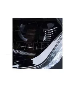 Μπροστινά Φανάρια Set Για Vw Golf VI (6) 08-12 DRL & Led Signal Dynamic Look Golf 7,5 Μαύρα Με ασημί Γραμμή H7 Με Μοτέρ Carner 