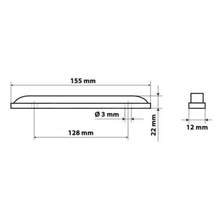 Lampa ΦΩΣ ΦΟΡΤΗΓΟΥ 12LED ΛΕΥΚΟ 24V 155mm AB3(12x16000 MCD) L9845.5 