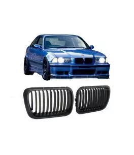 Καρδιές Μάσκας Για Bmw 3 E36 96-99 Μαύρο Ματ Με 11 Γραμμές 2 Τεμάχια 