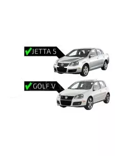 Μπροστινά Φανάρια Set Για Vw Golf V (5) 03-08 / Jetta GTI R32 Look Projectors Μαύρα H7/H7 Με Μοτέρ Depo 