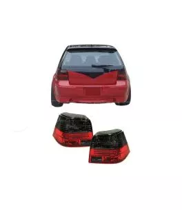 Πισινά Φανάρια Set Για Vw Golf IV (4) 97-03 Κόκκινο/Φιμέ Depo 