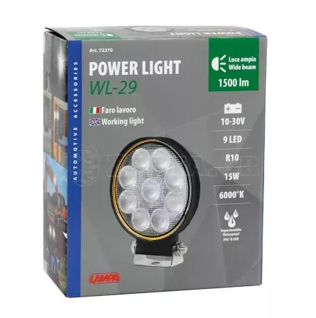 Lampa ΠΡΟΒΟΛΕΑΣ ΕΡΓΑΣΙΑΣ WL-29 10/30V 15W 1500lm 6.000k 9LED COMBO (ΔΙΑΘΛΑΣΗΣ) ΣΤΡΟΓΓΥΛΟΣ 135x110mm LAMPA - 1 τεμ. L7237.0 