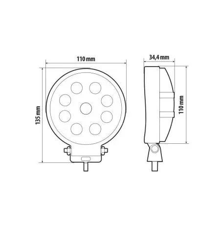 Lampa ΠΡΟΒΟΛΕΑΣ ΕΡΓΑΣΙΑΣ WL-29 10/30V 15W 1500lm 6.000k 9LED COMBO (ΔΙΑΘΛΑΣΗΣ) ΣΤΡΟΓΓΥΛΟΣ 135x110mm LAMPA - 1 τεμ. L7237.0 