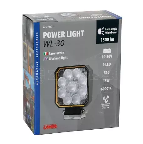 Lampa ΠΡΟΒΟΛΕΑΣ ΕΡΓΑΣΙΑΣ WL-30 10/30V 15W 1500lm 6.000k 9LED COMBO (ΔΙΑΘΛΑΣΗΣ) ΤΕΤΡΑΓΩΝΟΣ 130x110mm LAMPA - 1 τεμ. L7237.1 