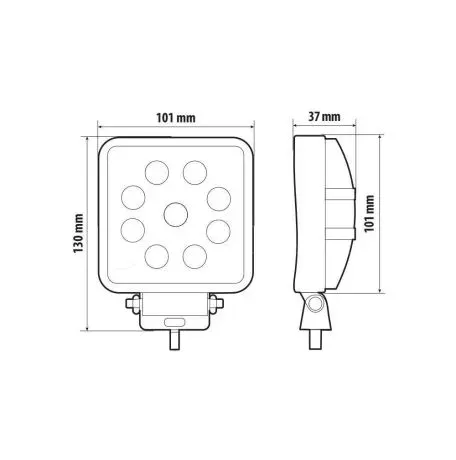 Lampa ΠΡΟΒΟΛΕΑΣ ΕΡΓΑΣΙΑΣ WL-30 10/30V 15W 1500lm 6.000k 9LED COMBO (ΔΙΑΘΛΑΣΗΣ) ΤΕΤΡΑΓΩΝΟΣ 130x110mm LAMPA - 1 τεμ. L7237.1 