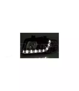 Φανάρια εμπρός led για Audi A4 (2001-2004) - μαύρο , με λάμπες (Η1) - σετ 2τμχ. 