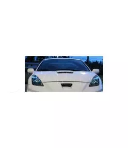 Φανάρια εμπρός angel eyes για Toyota Celica T230 (1999-2005) - μαύρα , με λάμπες (Η1) - σετ 2τμχ. 