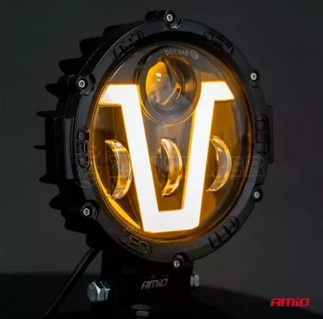 AMIO ΠΡΟΒΟΛΕΑΣ ΕΡΓΑΣΙΑΣ ΣΤΡΟΓΓΥΛΟΣ V-LIGHT 5.500lm 9>36V 60W 6.000K Φ198x172x60mm 4 ΧΡΗΣΕΩΝ ΑΜΙΟ - 1 ΤΕΜ. 03697/AM 