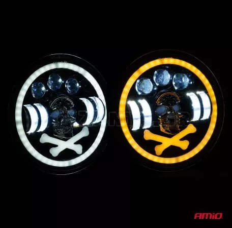 AMIO ΠΡΟΒΟΛΕΑΣ ΕΡΓΑΣΙΑΣ ΣΤΡΟΓΓΥΛΟΣ LED SKULL 5.500lm 9>36V 60W 6.000K -Φ170x170x65mm 4 ΧΡΗΣΕΩΝ ΑΜΙΟ - 1 ΤΕΜ. 03695/AM 