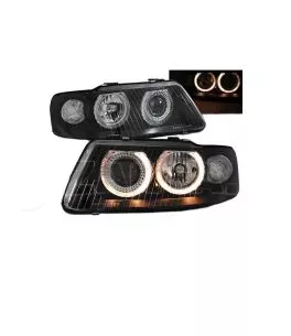 Μπροστινά Φανάρια Set Για Audi A3 8L 00-03 Angel Eyes Μαύρα H7/H7 Depo 