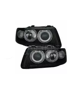 Μπροστινά Φανάρια Set Για Audi A3 8L 00-03 Angel Eyes Μαύρα H7/H7 Depo 