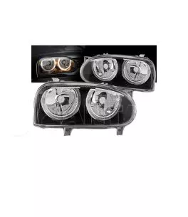 Μπροστινά Φανάρια Set Για Vw Golf 3 92-98 Angel Eyes Μαύρα H7/H7 Depo 