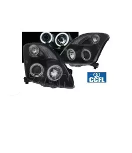 Μπροστινά Φανάρια Set Για Suzuki Swift 05-10 ccfl Angel Eyes Μαύρα H1/H1Sonar 