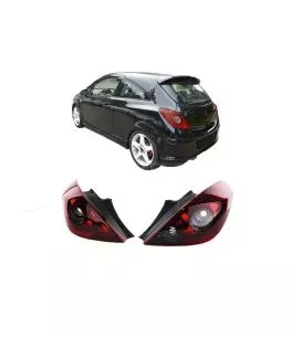 Πισινά Φανάρια Set Για Opel Corsa D 3D 06-14 OPC Look Κόκκινο/Φιμέ TYC 