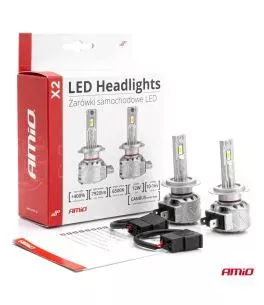 ΛΑΜΠΕΣ LED H7 10-16V 72W 6.500K 7920lm CANBUS (ΑΝΕΜΙΣΤΗΡΑΚΙ) X2 SERIES AMIO - 2ΤΕΜ. 