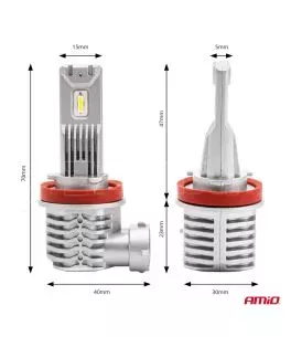 ΛΑΜΠΕΣ LED H8/H9/H11 10-16V 40W 6.500K 4400lm  (ΨΥΚΤΡΑ) X1 SERIES AMIO - 2ΤΕΜ. 