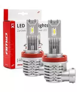 ΛΑΜΠΕΣ LED H8/H9/H11 10-16V 40W 6.500K 4400lm  (ΨΥΚΤΡΑ) X1 SERIES AMIO - 2ΤΕΜ. 