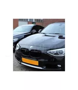 Καρδιές Μάσκας Για Bmw 1 F20 / F21 11-15 M4 Look Με Διπλή Γρίλια Μαύρο Γυαλιστερό 2 Τεμάχια 