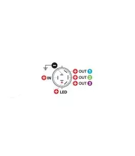 ΔΙΑΚΟΠΤΗΣ 4 ΘΕΣΕΩΝ 12/24V 10A ΣΤΡΟΓΓΥΛΟΣ 23mm 